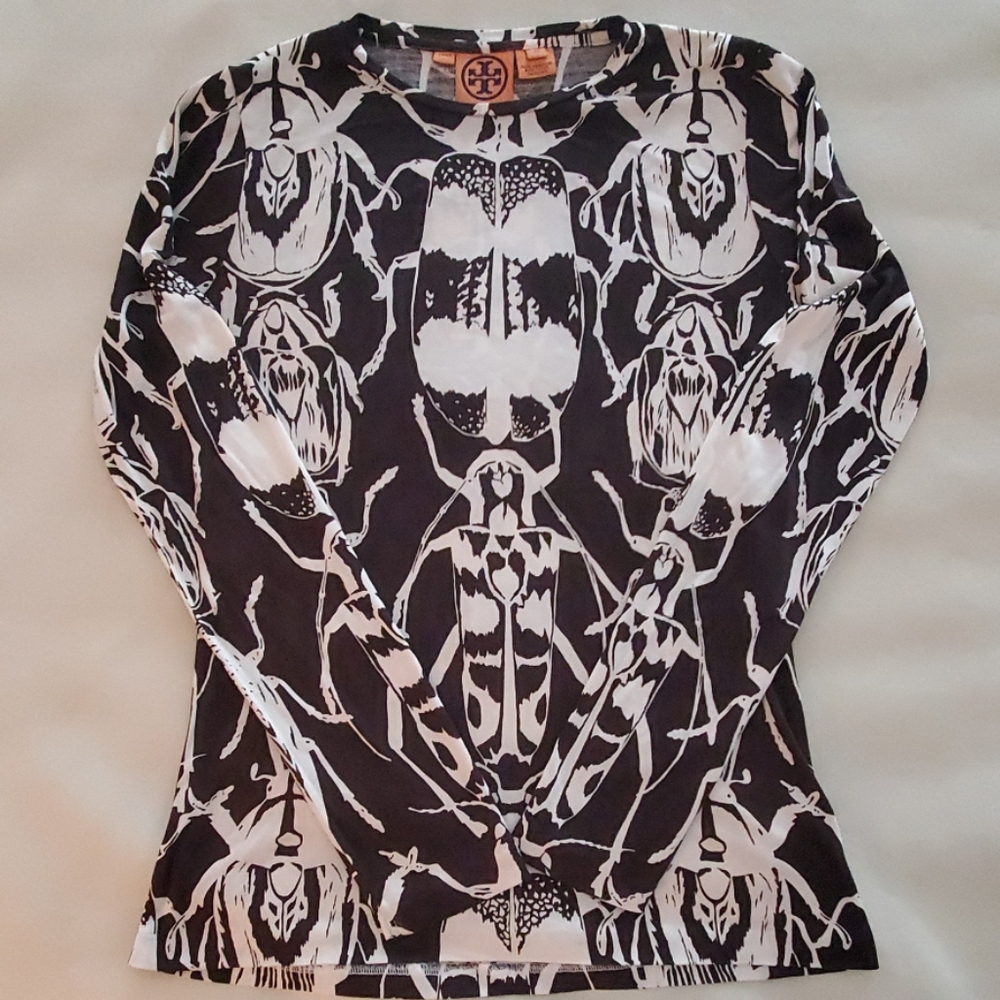 Tory Burch Silk Scarab Print Top